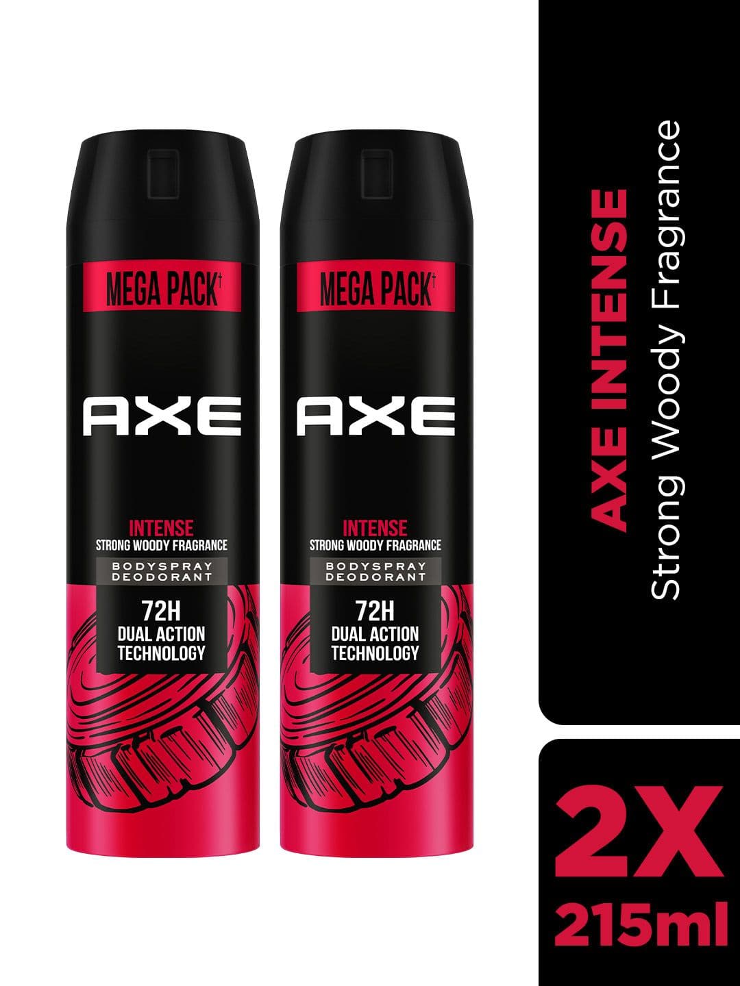 AXE Men Pack Of 2 Intense Long Lasting Body Spray - 215ml Each - view 1