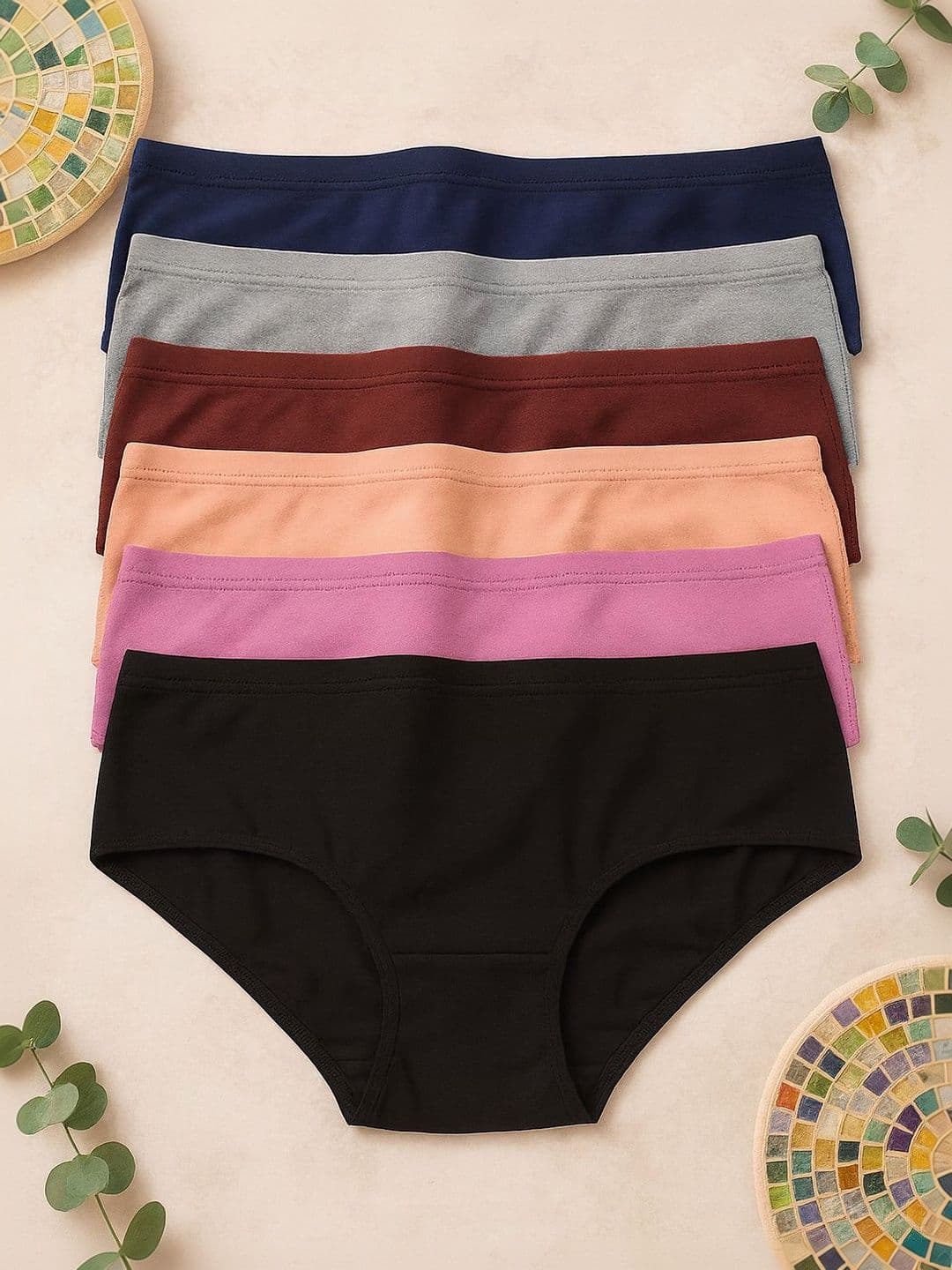 FiveFlag Women Pack Of 6 Combed Cotton Mid-Rise Hipster Briefs - view 1
