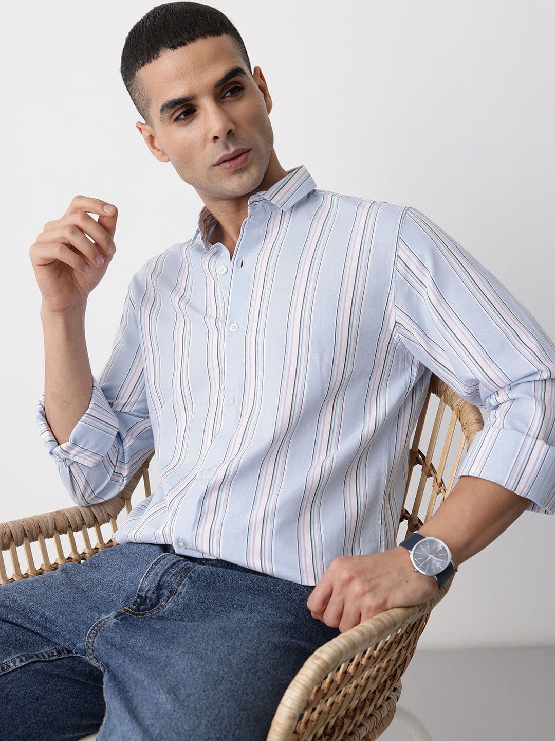 Mast & Harbour Multi Striped Pure Cotton Casual Shirt - view 1