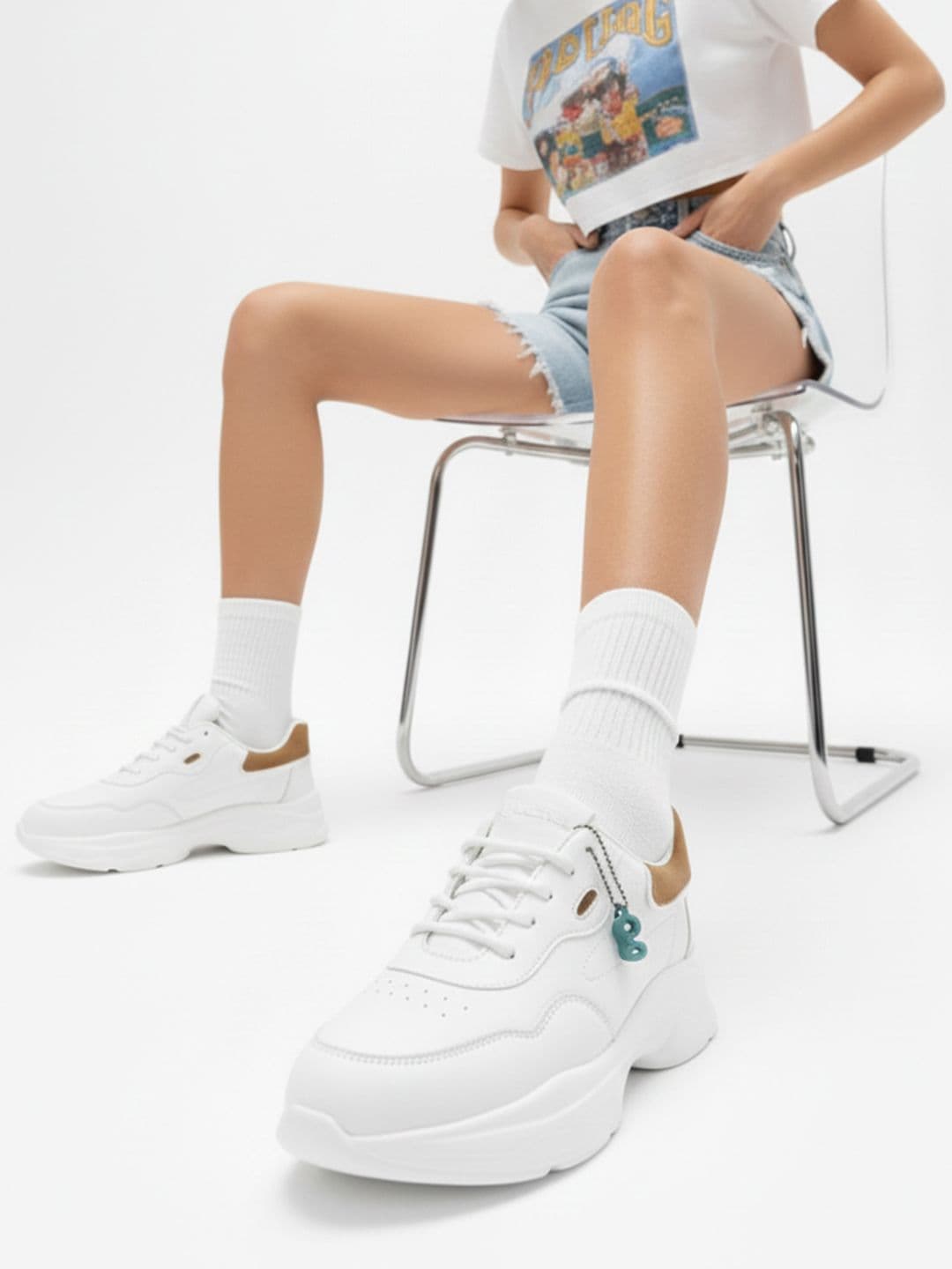 glitchez Women Perforated Detail Sneakers - view 1