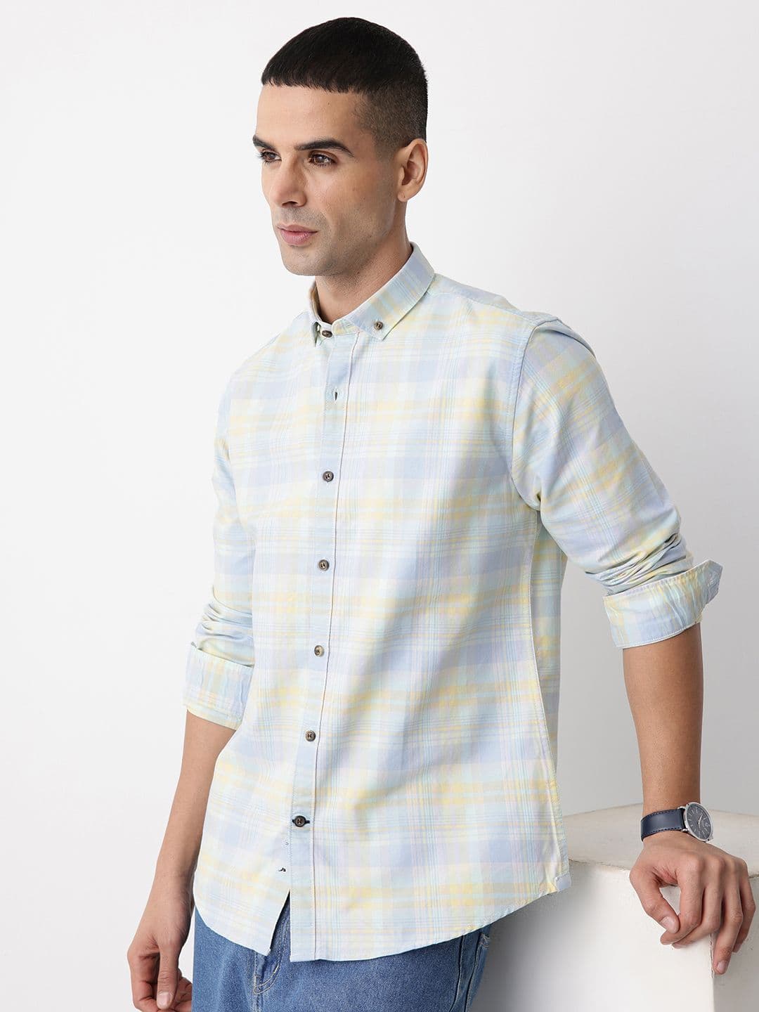 Mast & Harbour Tartan Checked Pure Cotton Casual Shirt - view 1