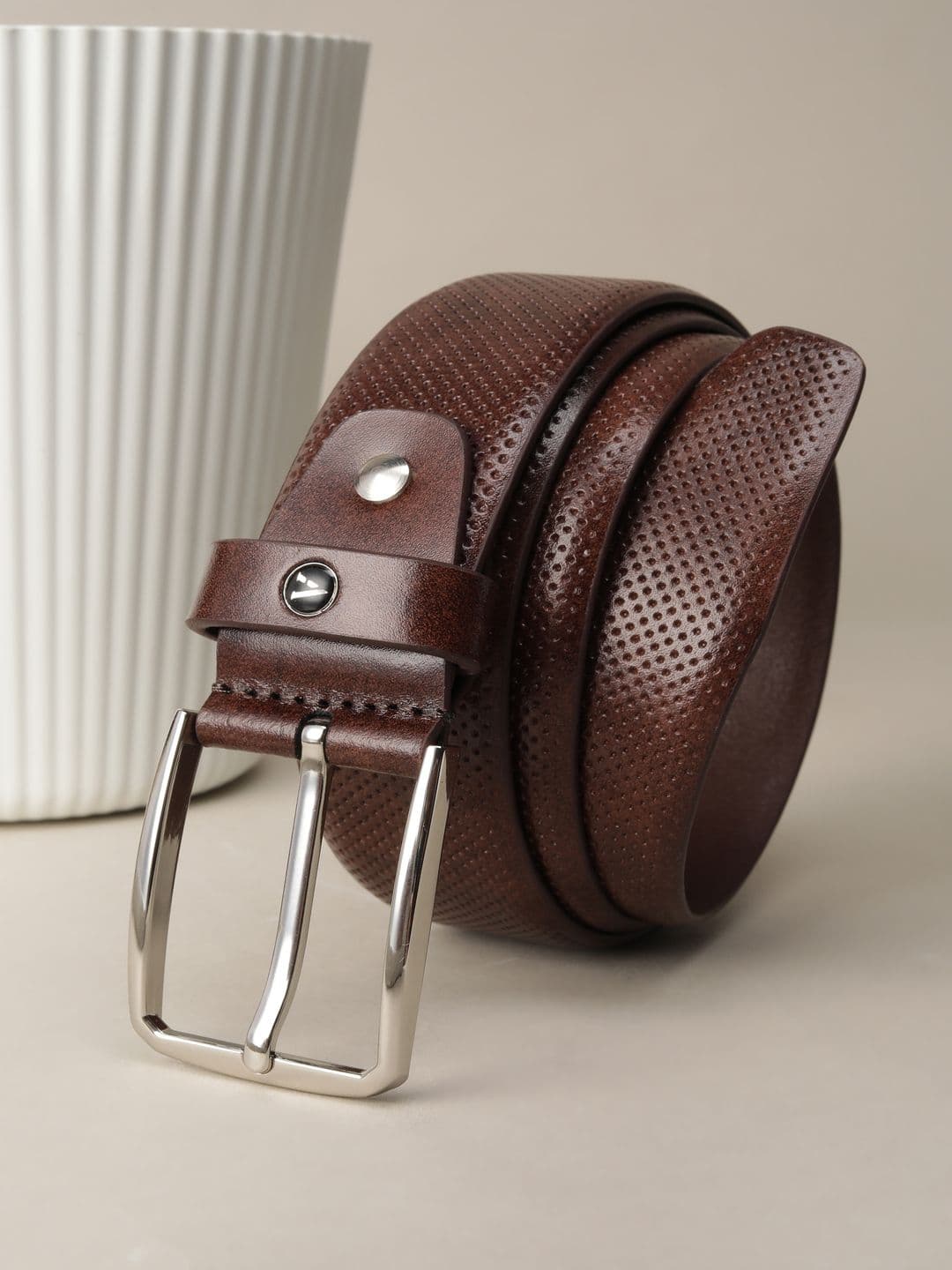 Van Heusen Men Textured Leather Belt