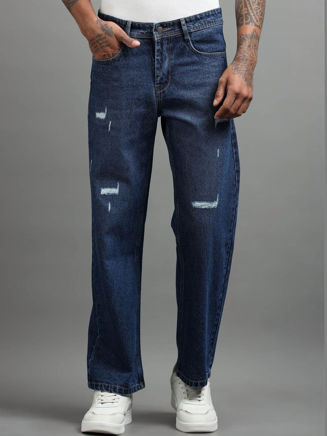 The Roadster Lifestyle Co Torned Baggy Fit Jeans - view 1