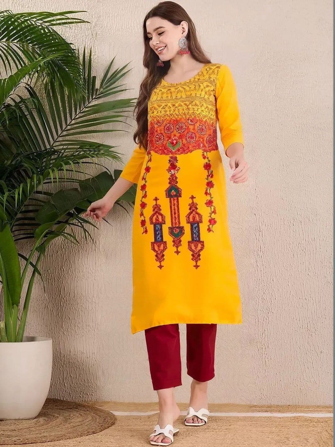 arangya Women Pack Of 3 Ethnic Motifs Printed Indie Prints Crepe Kurta - view 1
