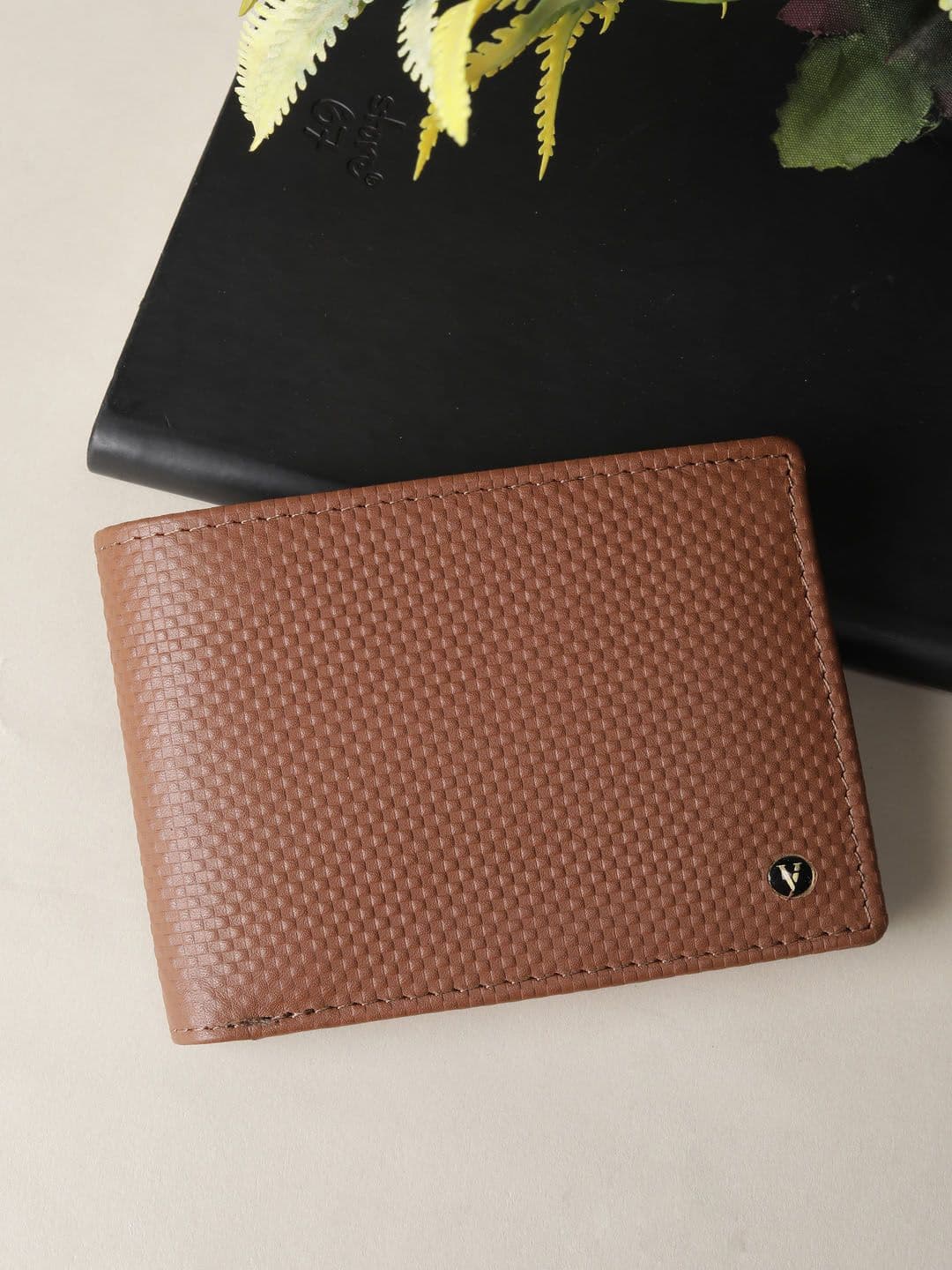 Van Heusen Men Geometric Textured Leather Two Fold Wallet - view 1