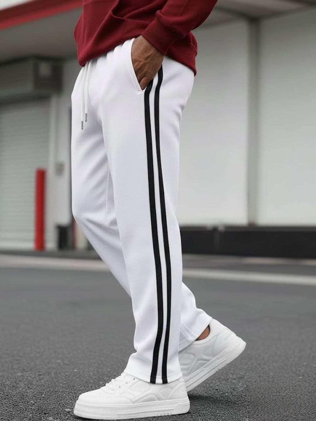 PROGENY Men Side Striped Pure Cotton Relaxed Fit Track Pants - view 1