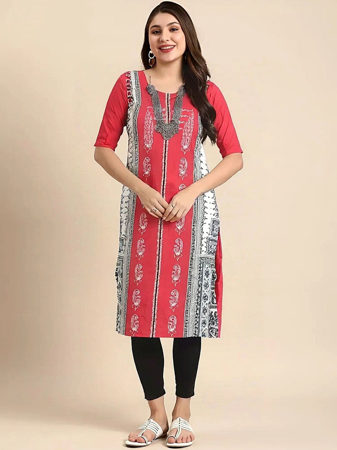 arangya Women Pack Of 2 Ethnic Motifs Printed Indie Prints Crepe Kurta - view 1