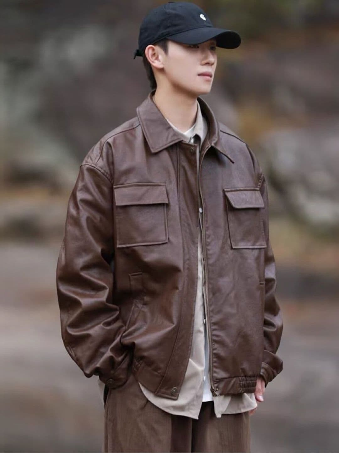 KPOP Men Leather Jacket - view 1