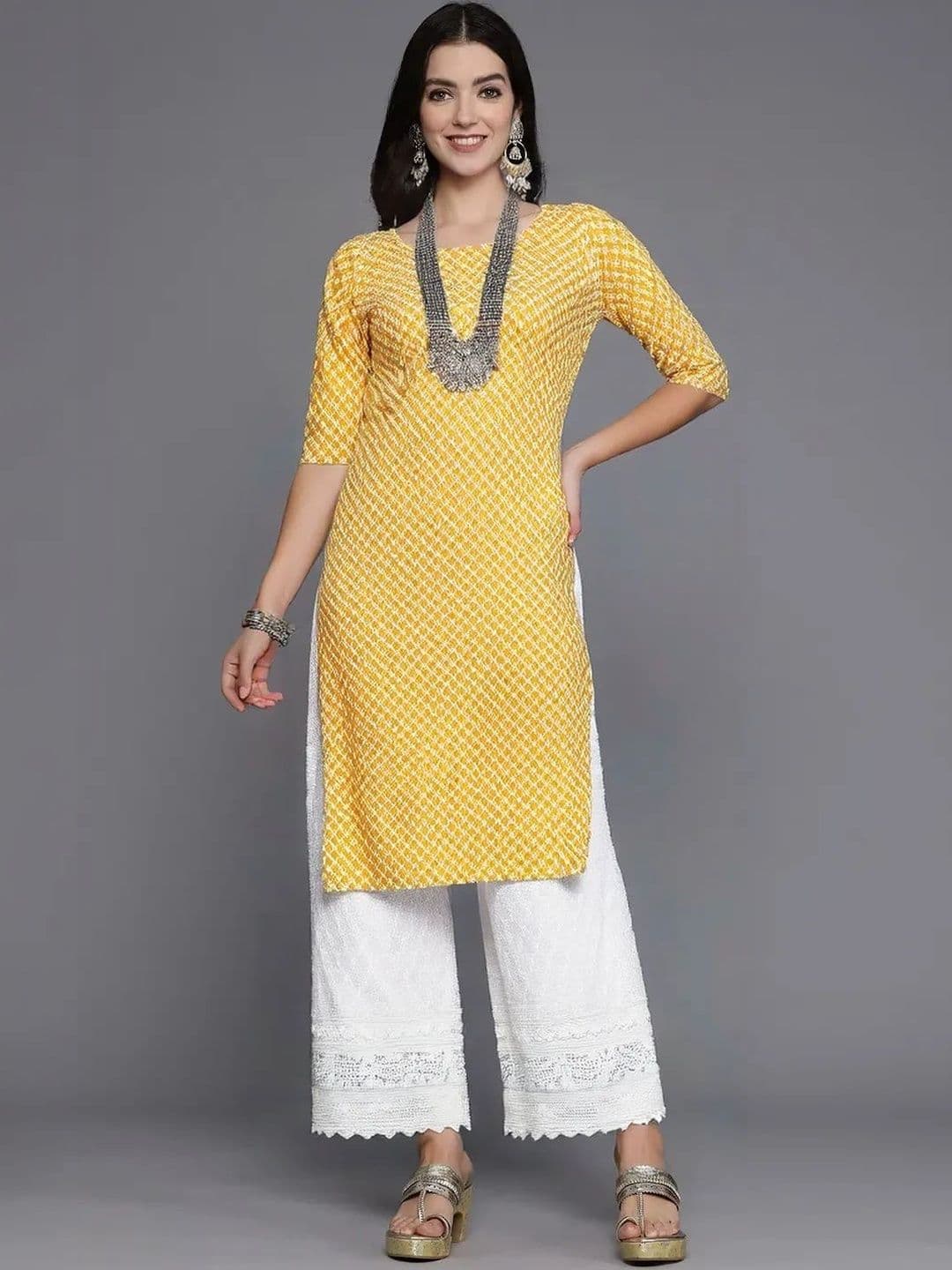 arangya Pack Of 2 Women Geometric Printed Crepe Kurta - view 1