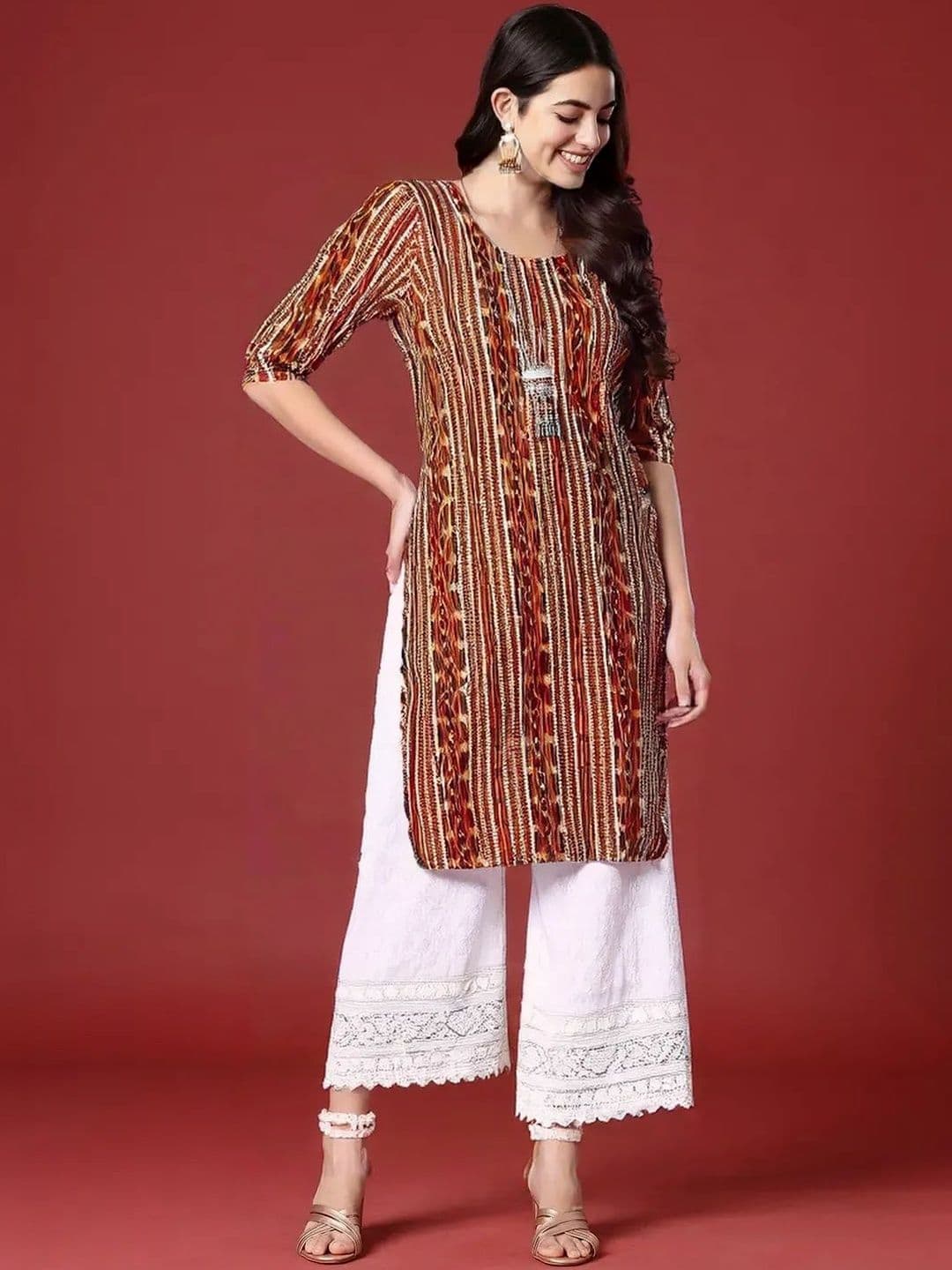arangya Pack Of 3 Women Ethnic Motifs Printed Crepe Kurta - view 1