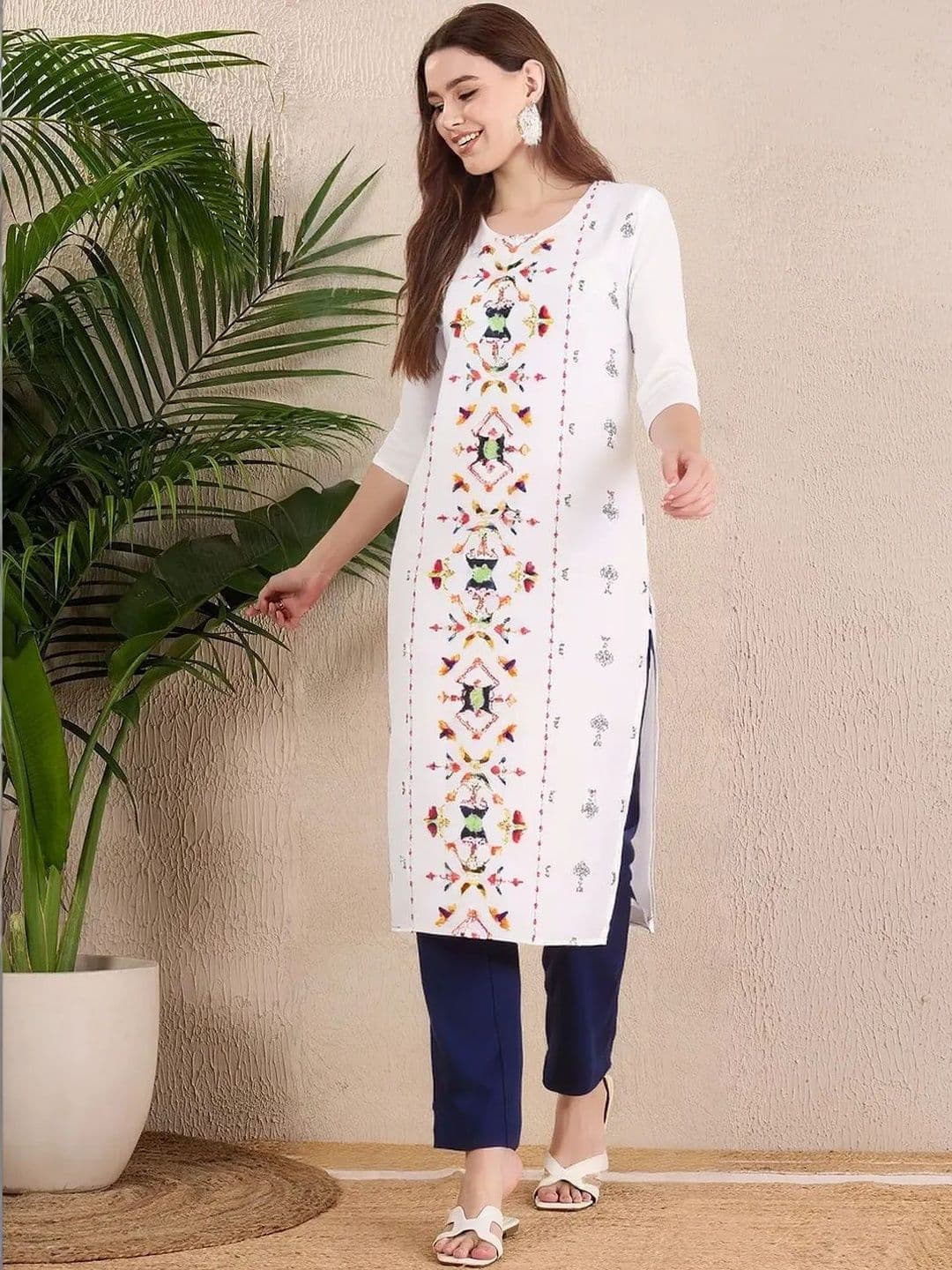 arangya Women Pack Of 3 Ethnic Motifs Printed Indie Prints Crepe Kurta - view 1