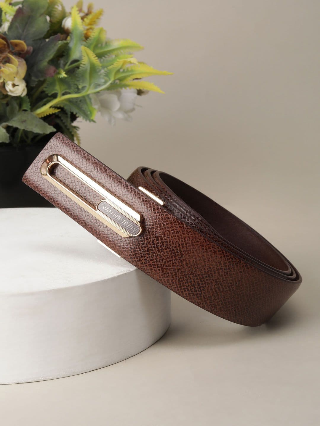 Van Heusen Men Textured Leather Belt - view 1