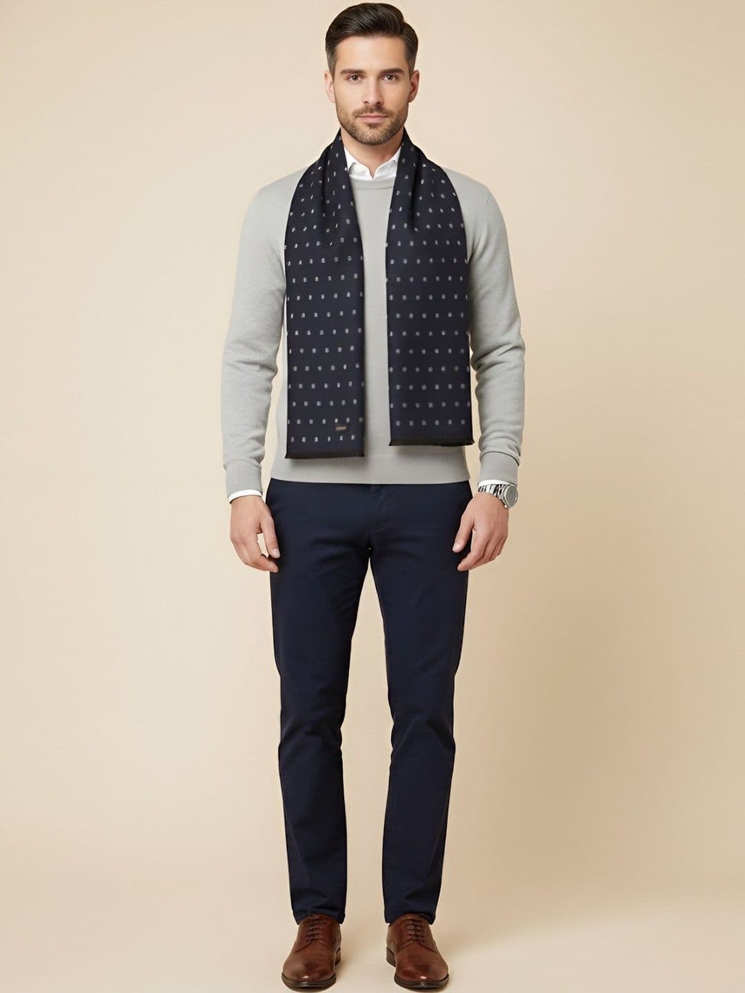 MUFFLY Men Checked Merino Wool Mufflers - view 1