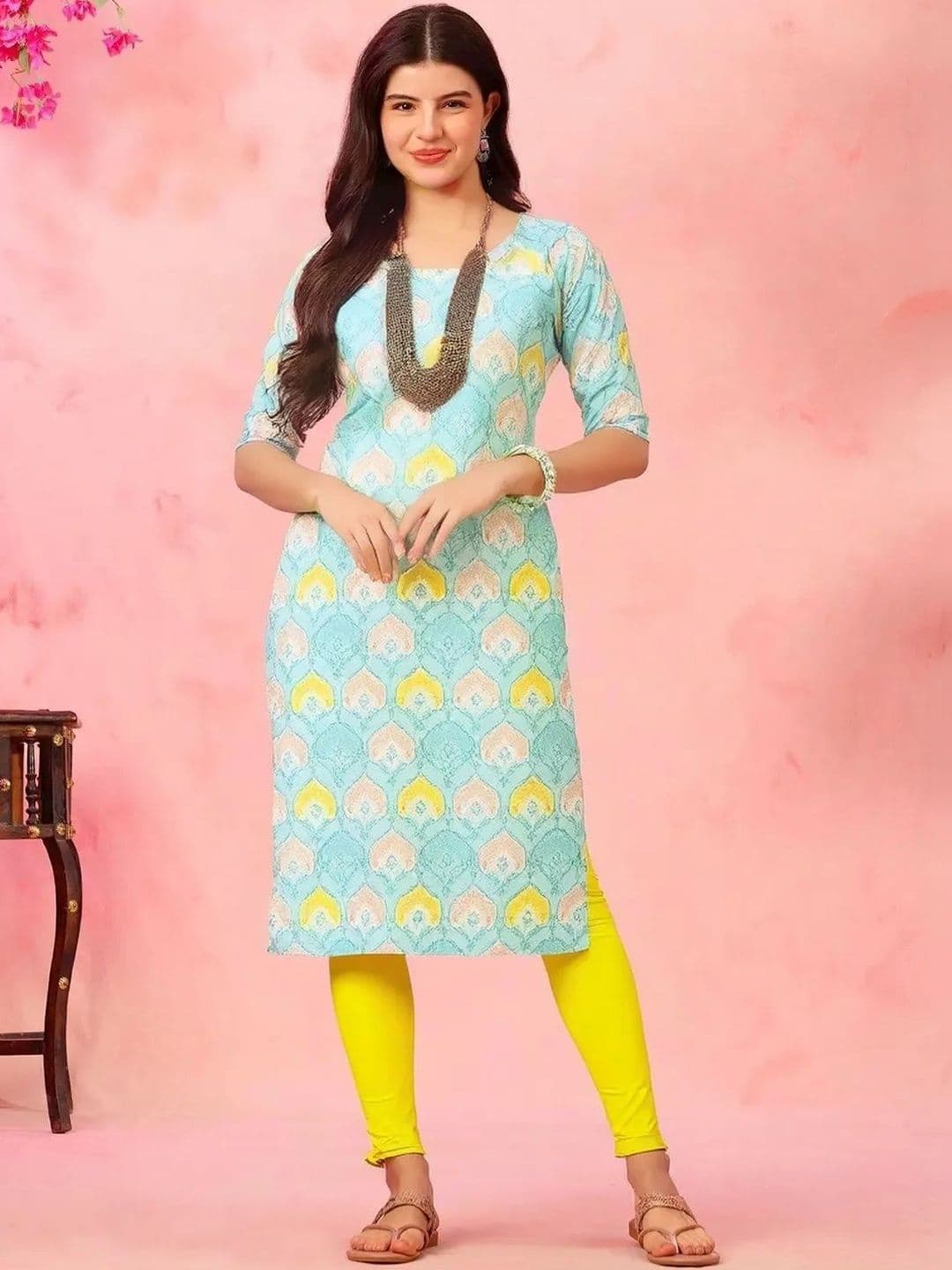 arangya Women Pack Of 3 Ethnic Motifs Printed Indie Prints Crepe Kurta - view 1