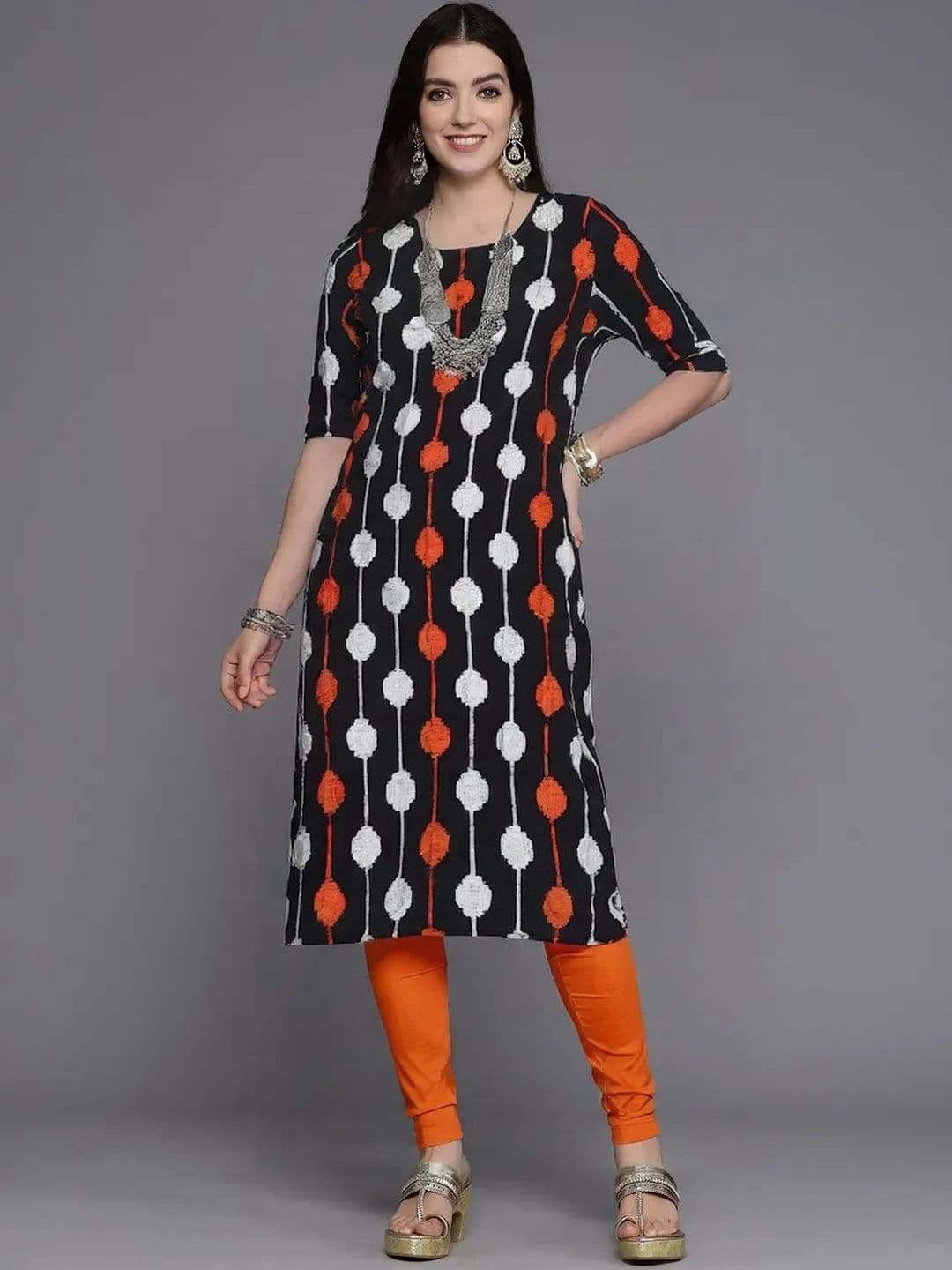 arangya Pack Of 3 Women Ethnic Motifs Printed Indie Prints Crepe Kurta - view 1