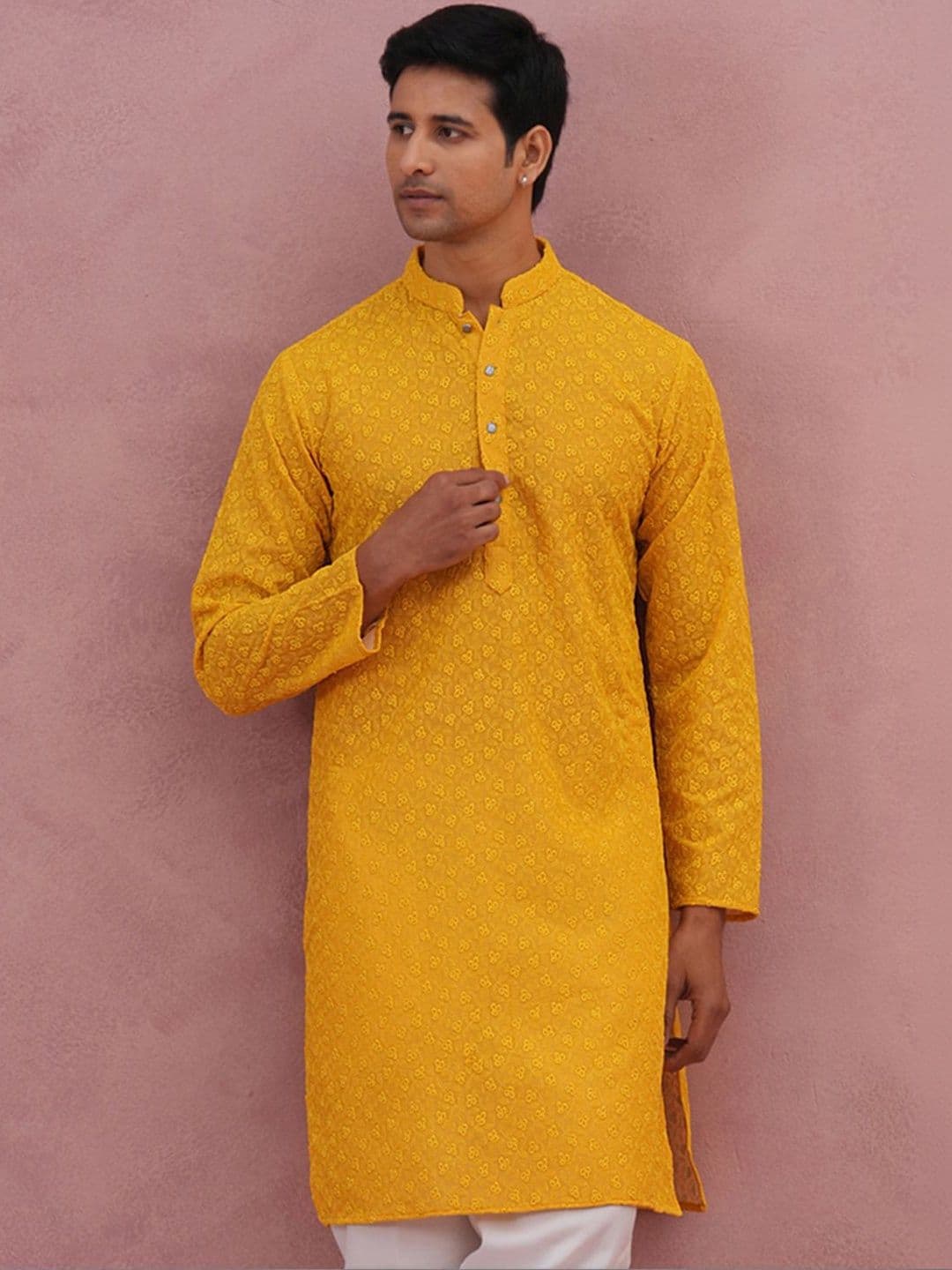 Jompers Men Embroidered Chikankari Kurta - view 1