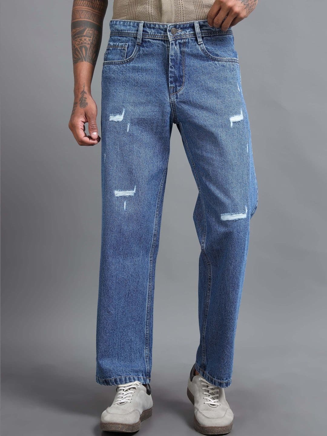 The Roadster Lifestyle Co Torned Baggy Fit Jeans