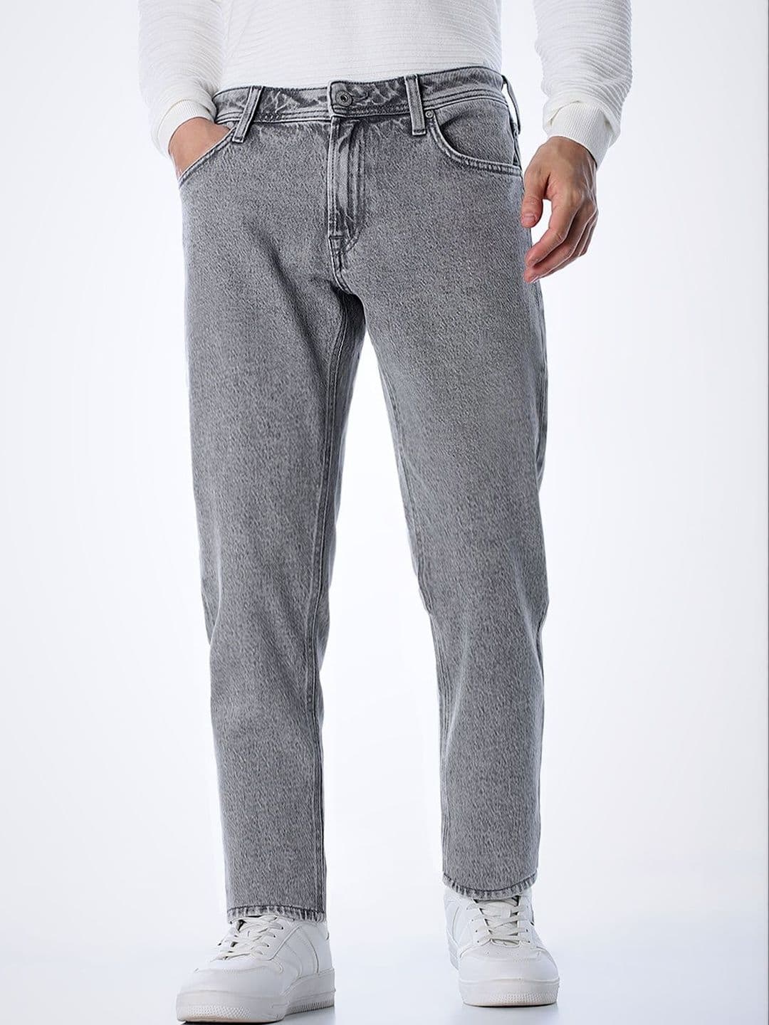 Jack & Jones Men Tim Tapered Fit Low-Rise Light Fade Stretchable Jeans - view 1
