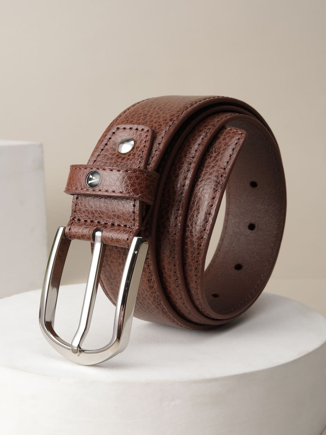 Van Heusen Men Textured Leather Belt