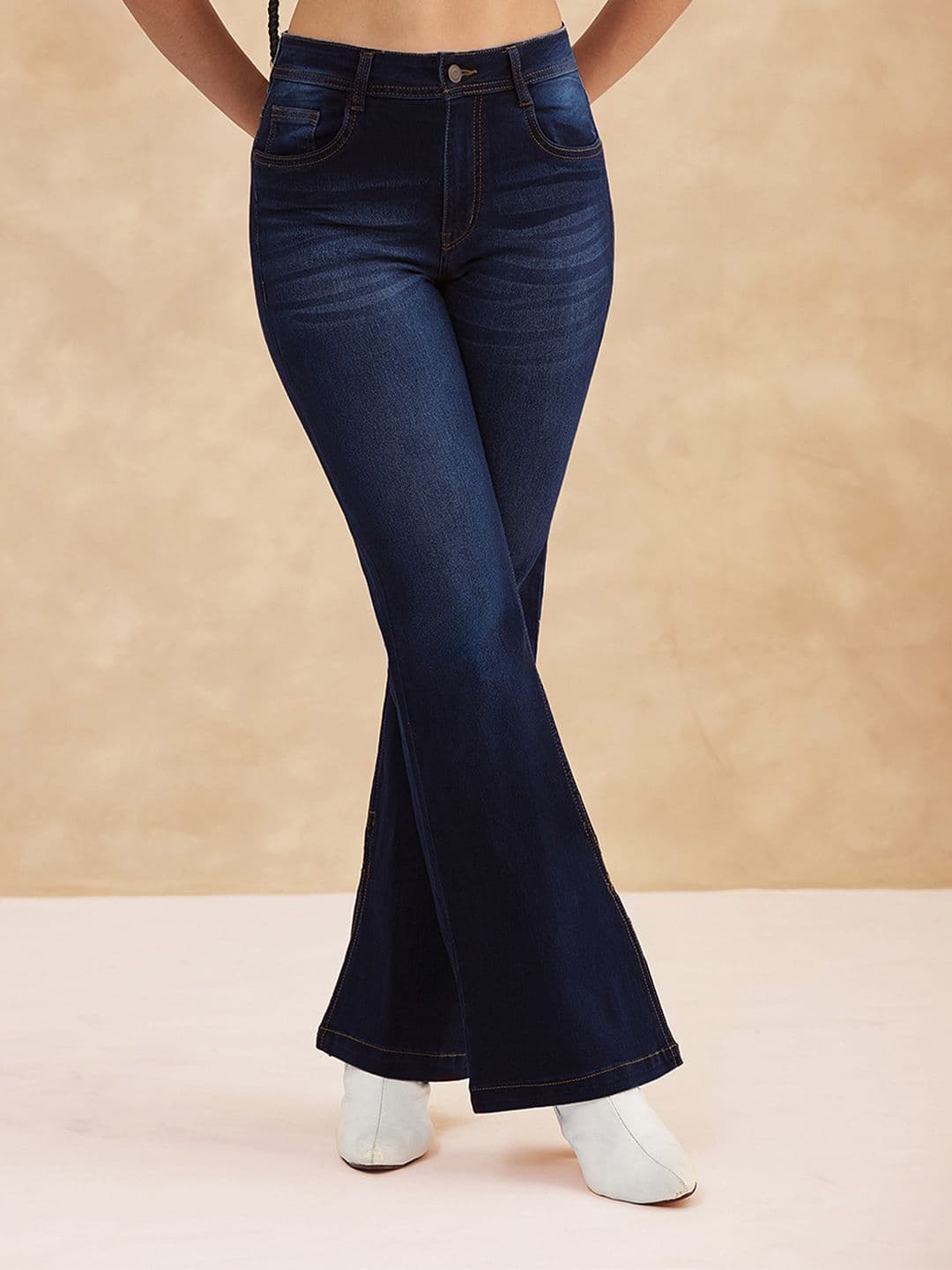 The Roadster Lifestyle Co Women Bootcut Mid Rise Regular Length Denim Stretchable Jeans - view 1