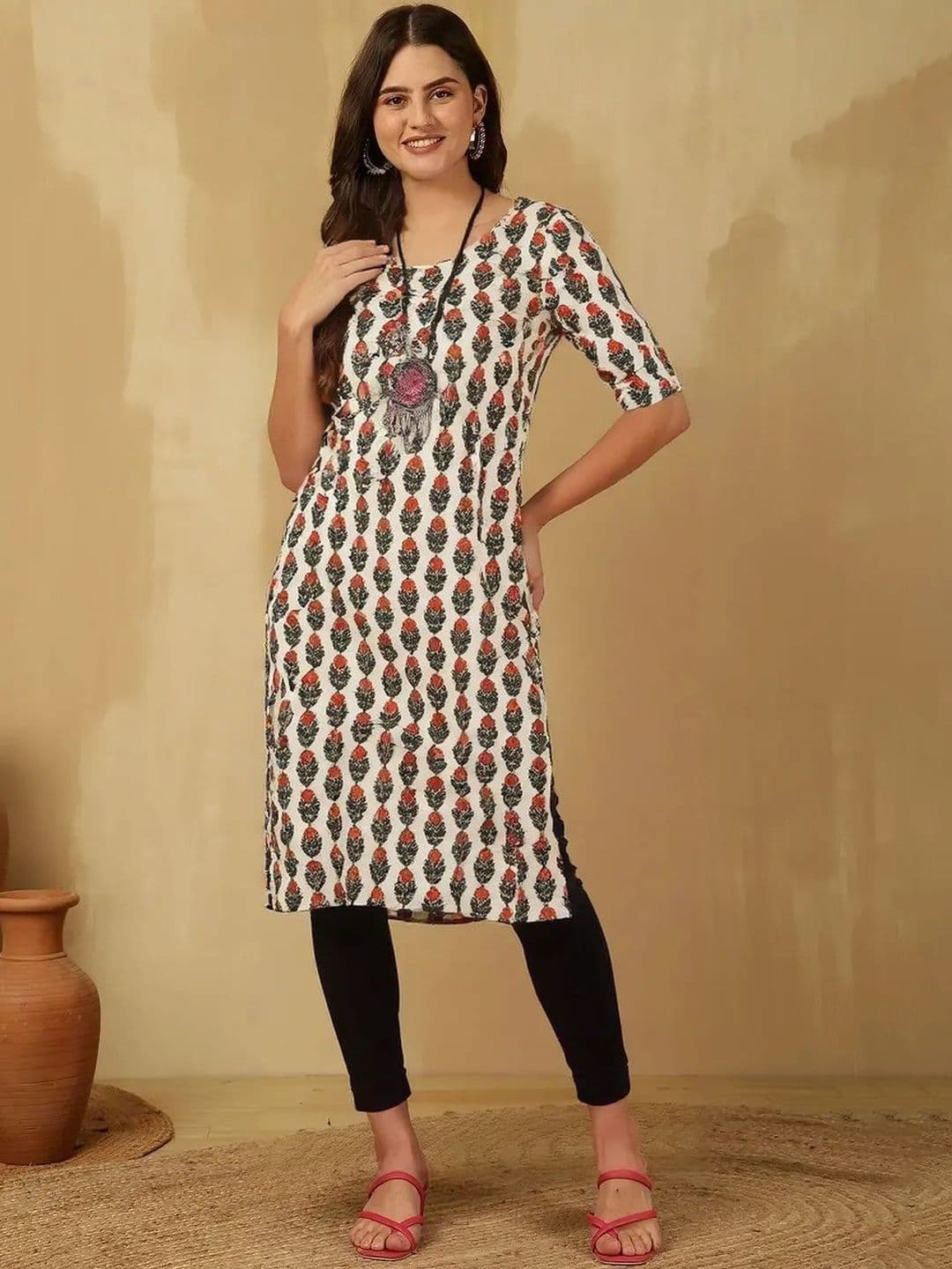 arangya Pack Of 2 Women Ethnic Motifs Printed Indie Prints Crepe Kurta - view 1