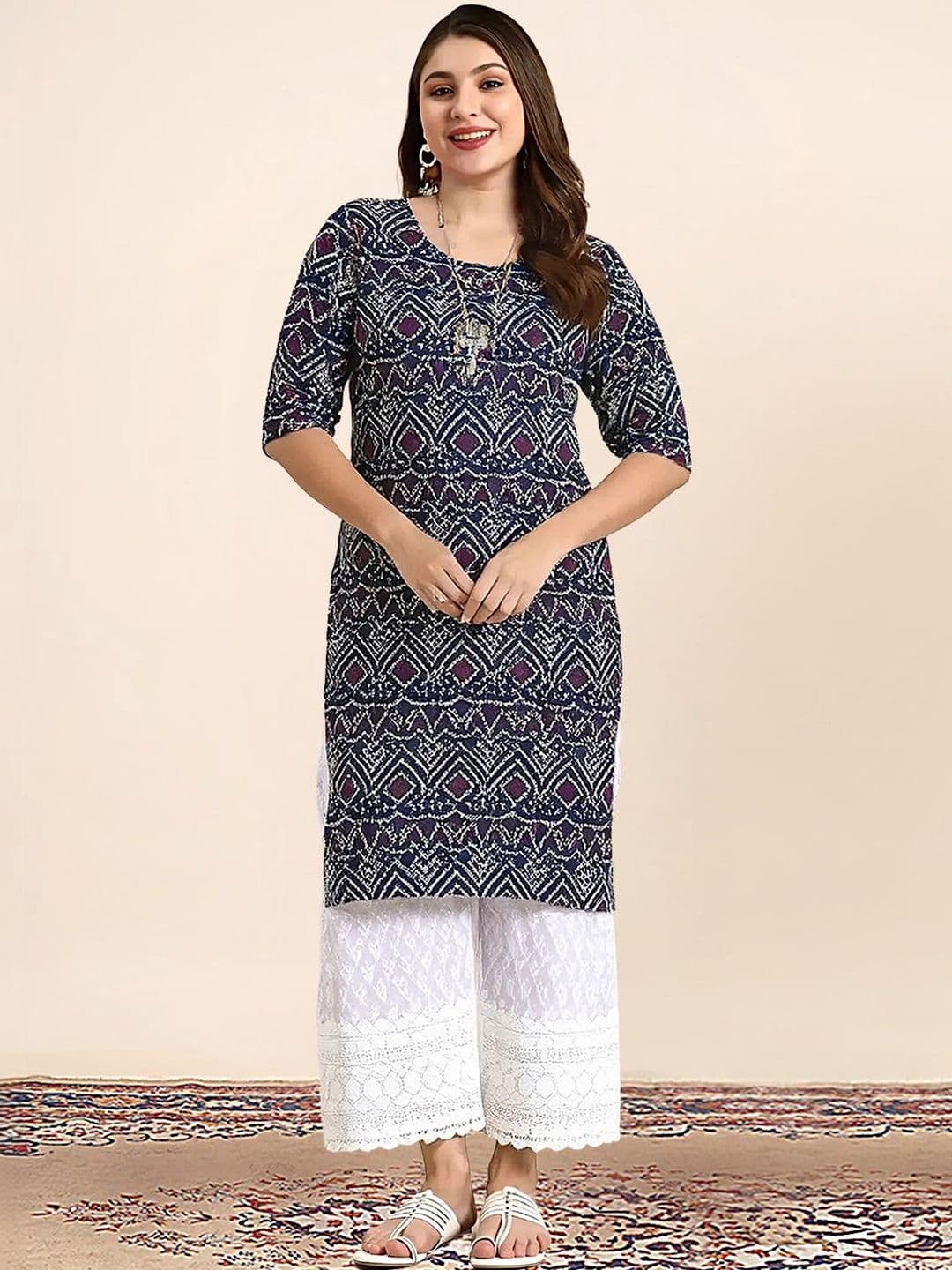 arangya Women Pack Of 2 Ethnic Motifs Printed Indie Prints Crepe Kurta - view 1