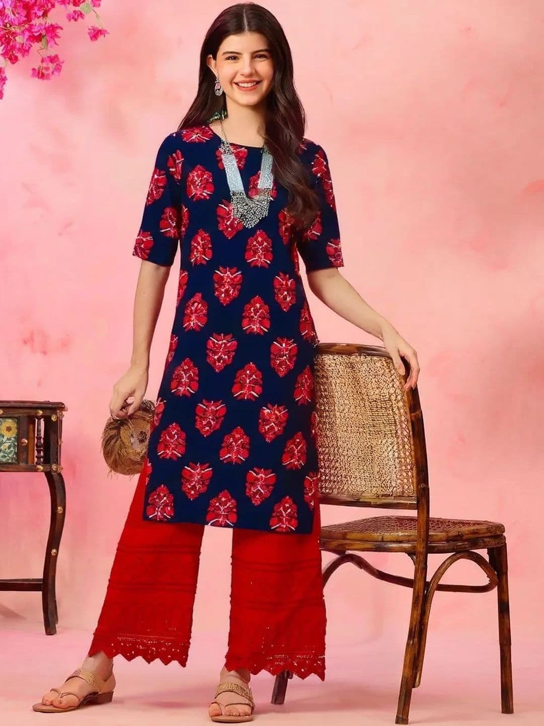 arangya Women Pack of 3 Ethnic Motifs Printed Indie Prints Crepe Kurta - view 1