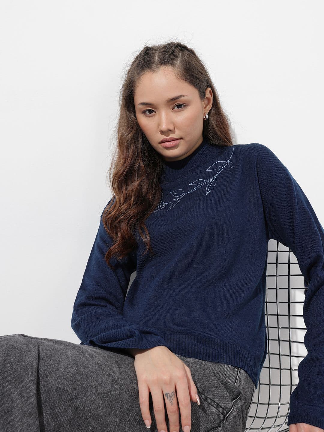 The Roadster Life Co. Floral Embroidered Pullover Sweater - view 1