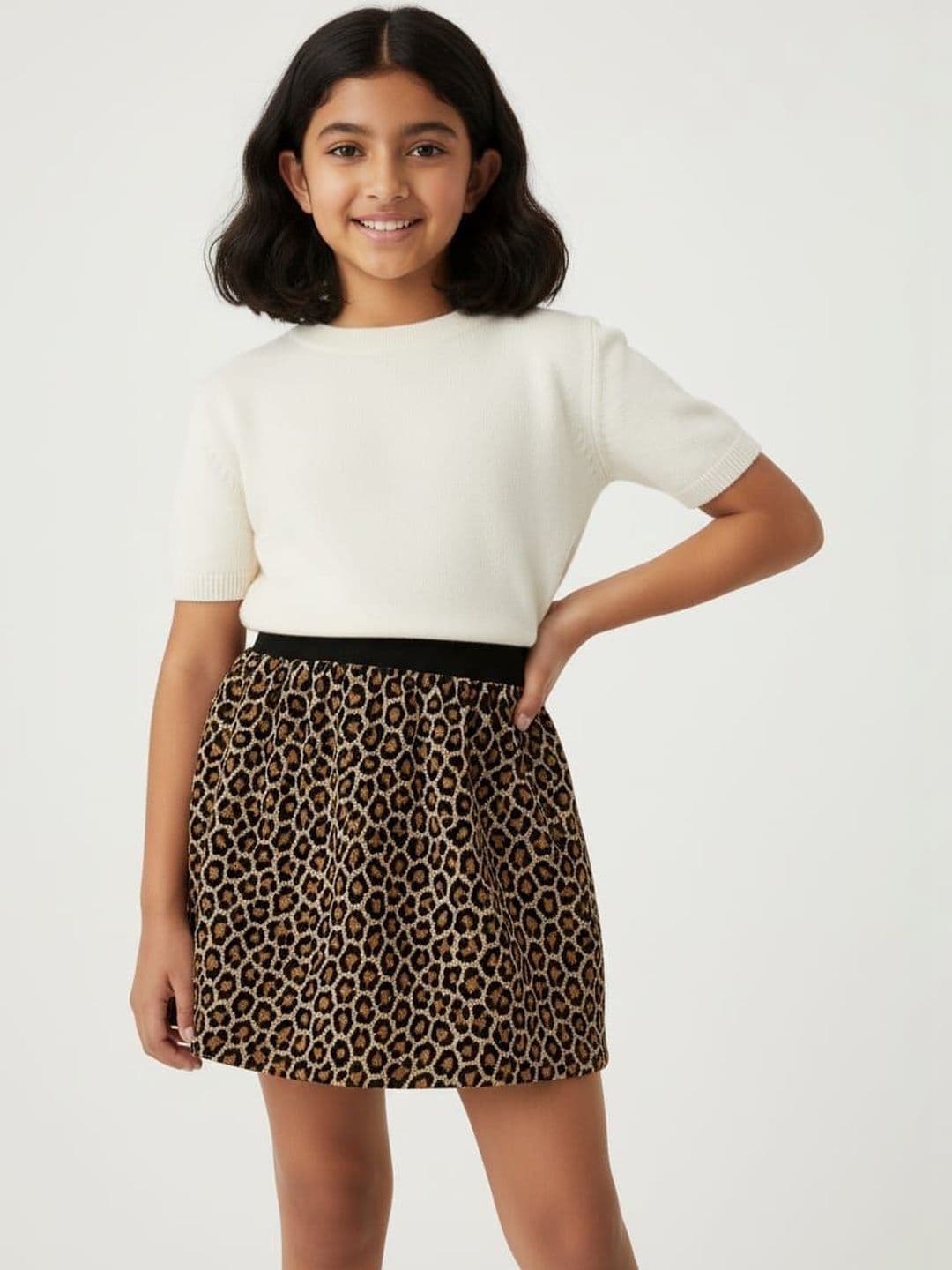MVD Fashion Girls Tiger Skin Printed A-Line Above Knee Skirts - view 1