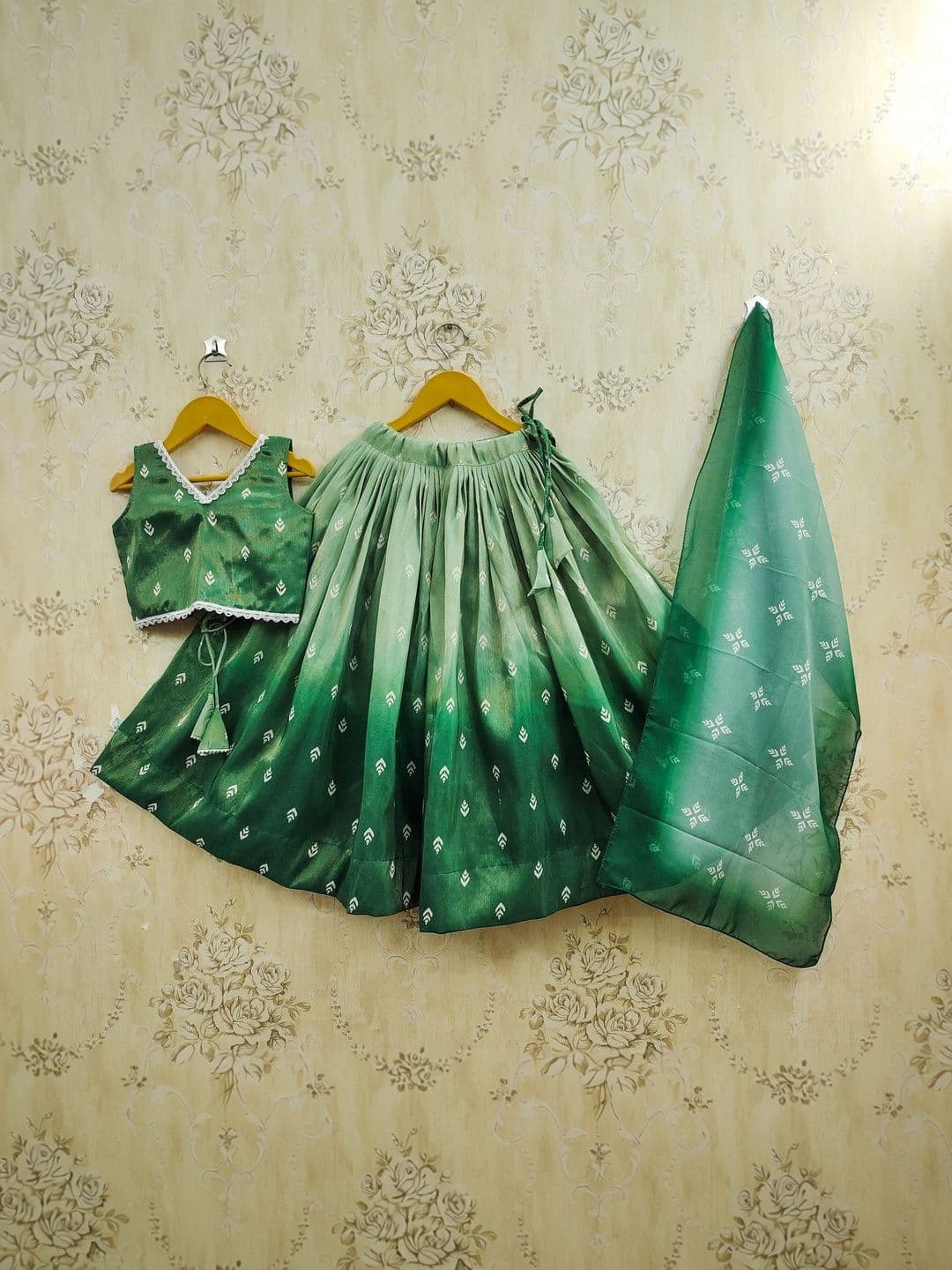 Sangria Girls Ombre Printed Lehenga Choli Set With Dupatta - view 1