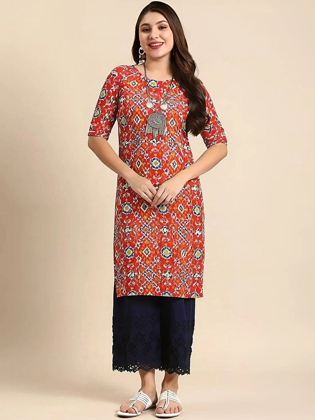 arangya Women Pack Of 3 Ethnic Motifs Printed Indie Prints Crepe Kurta - view 1