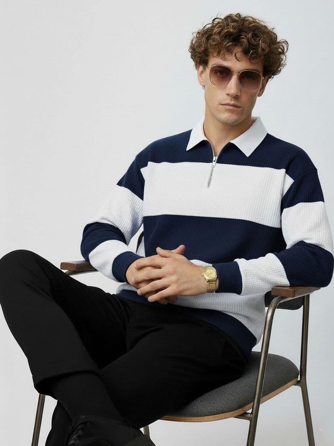 Try This Men Striped Polo Collar 1 T-shirt - view 1