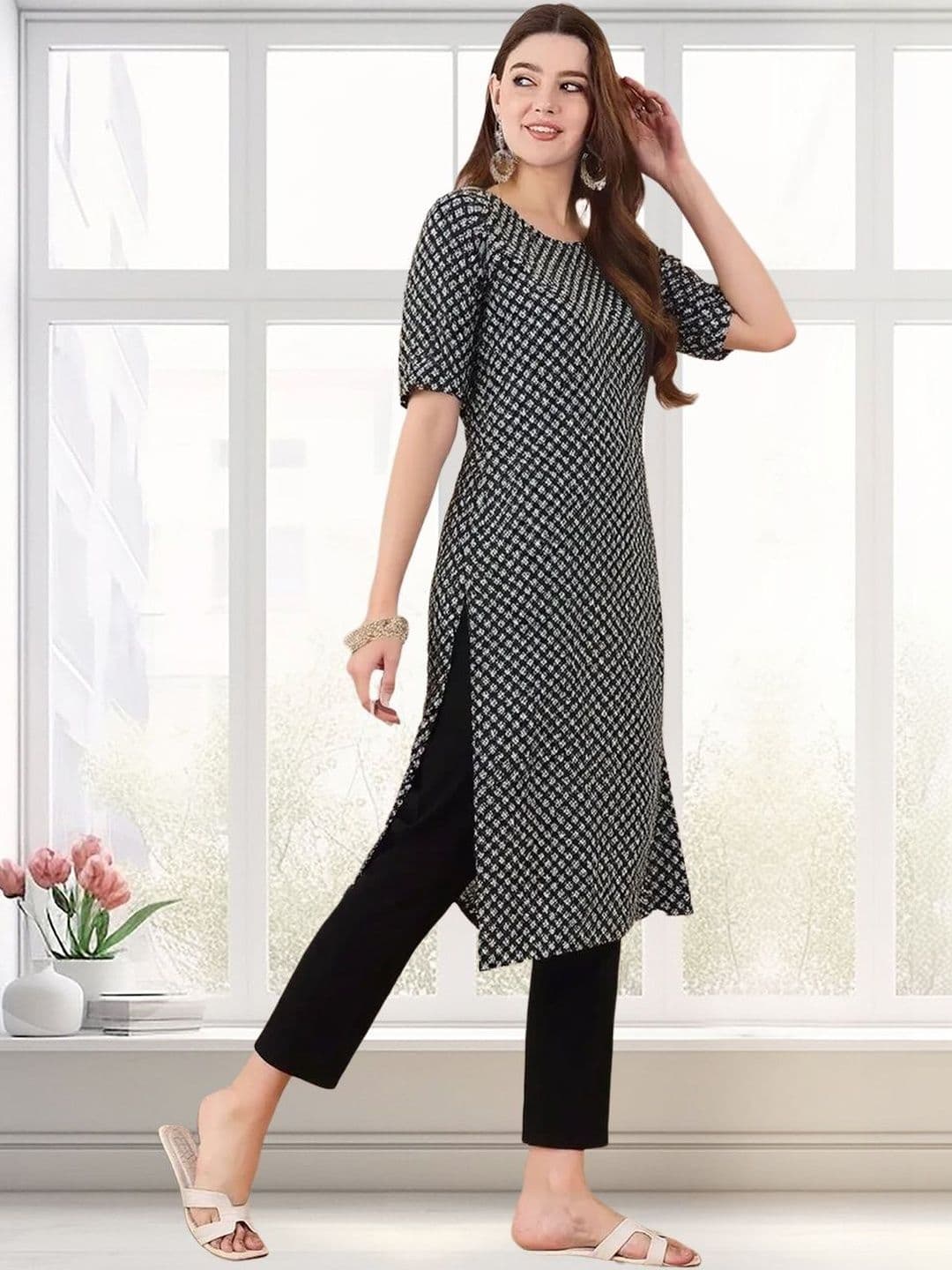 arangya Women Pack Of 3 Ethnic Motifs Printed Crepe Kurta - view 1