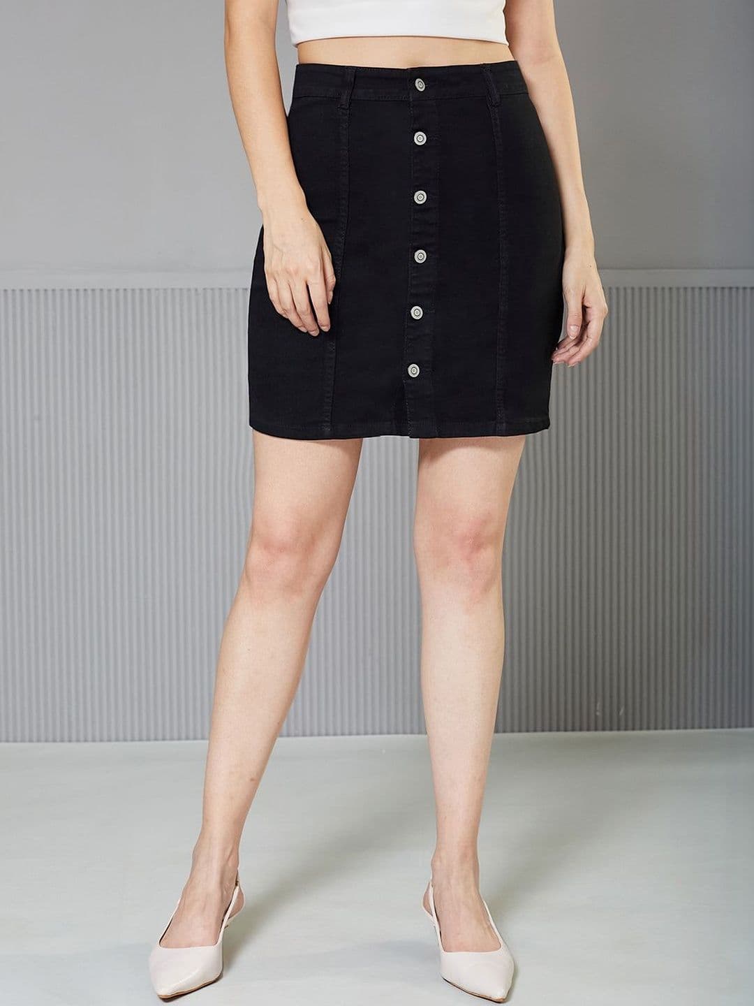 Miss Chase Cotton A-Line Mini Skirts - view 1