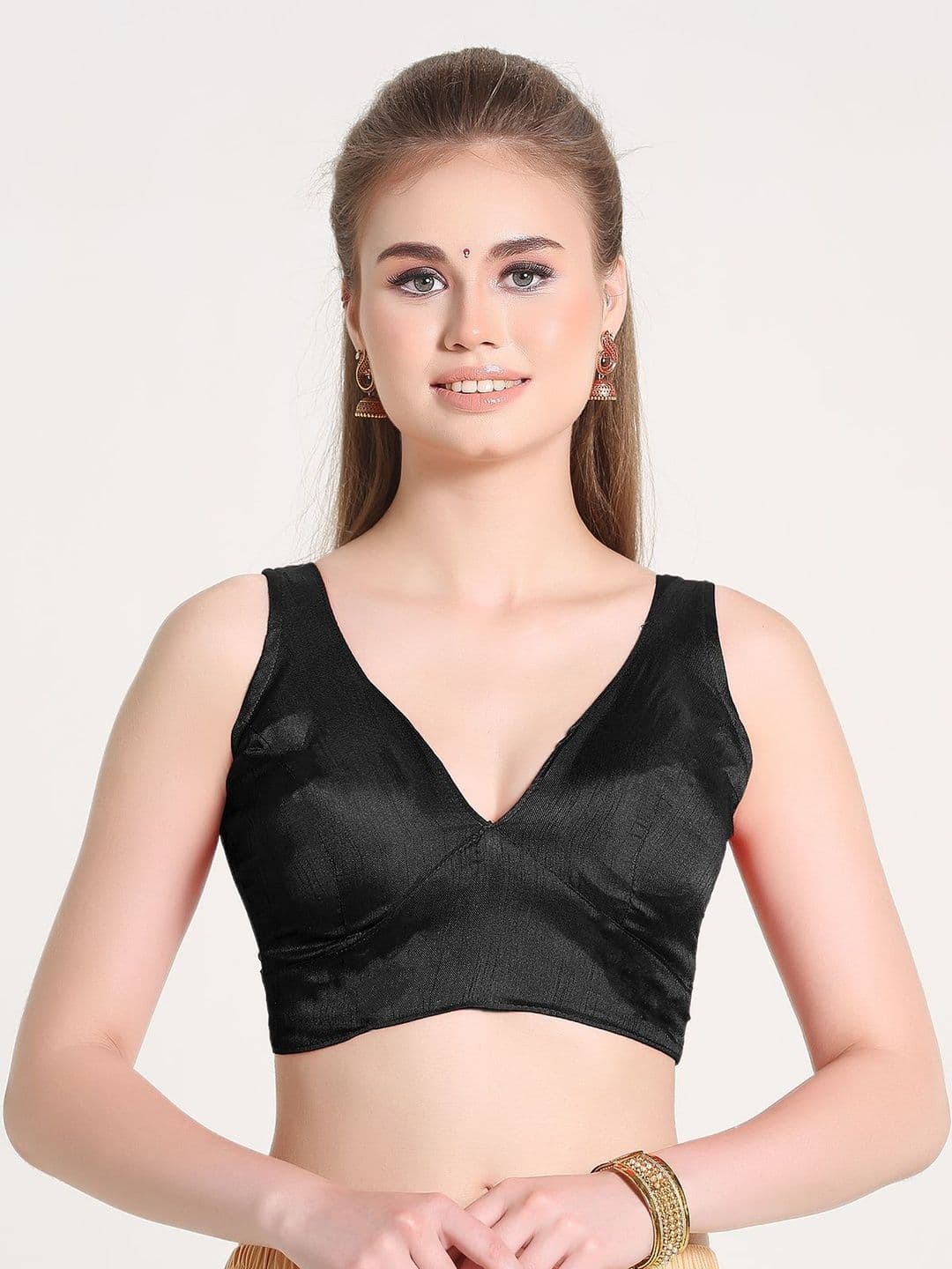 Nigel Designer V-Neck Saree Blouse - view 1