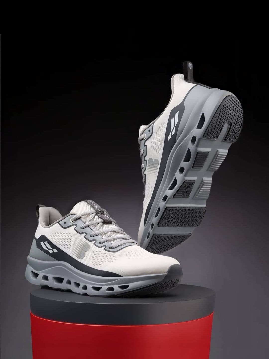 bacca bucci Balance Steel Grey Mesh Running Shoes - view 1