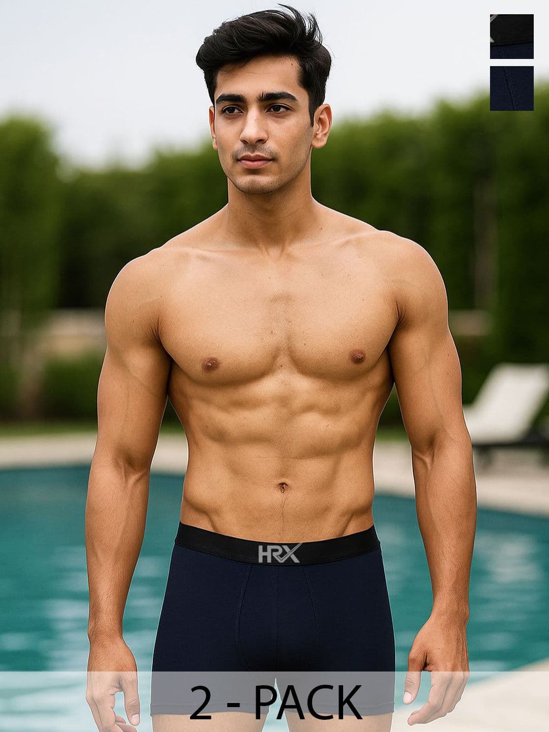 HRX by Hrithik Roshan Pack Of 2 Mid-Rise Short Trunks