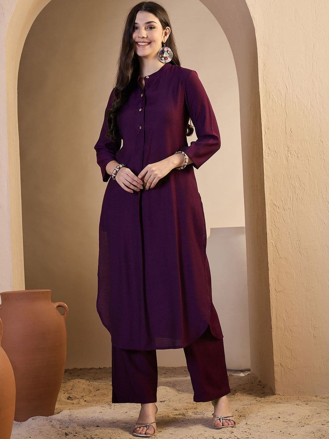 Inddus Women Regular Kurta with Trousers - view 1
