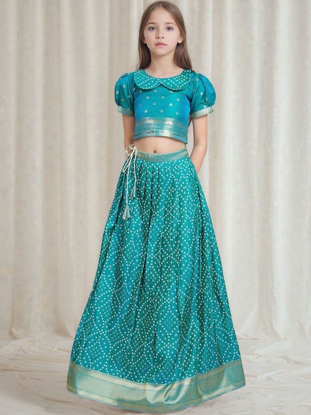 KALANANDI Girls Embroidered Ready to Wear Lehenga & - view 1