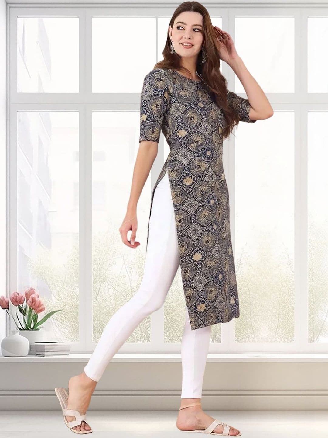 arangya Women Pack Of 3 Ethnic Motifs Printed Crepe Kurta - view 1