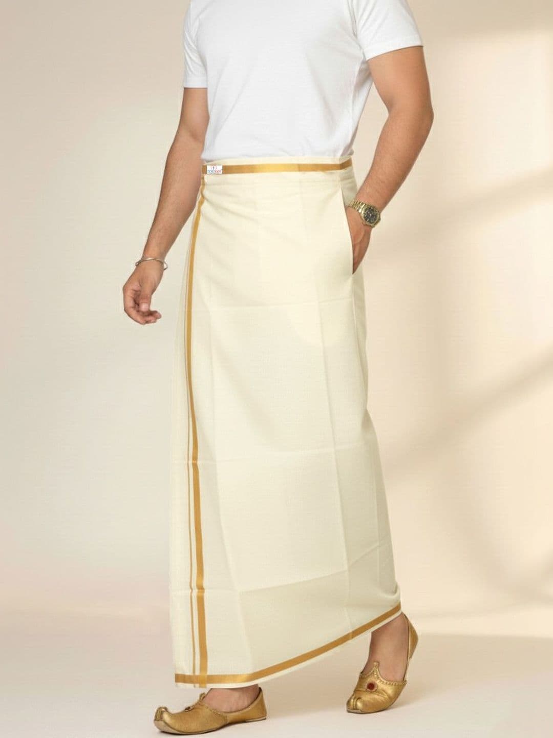 TUNI MANI Men Double Layer Welcro Pocket Dhoti - view 1