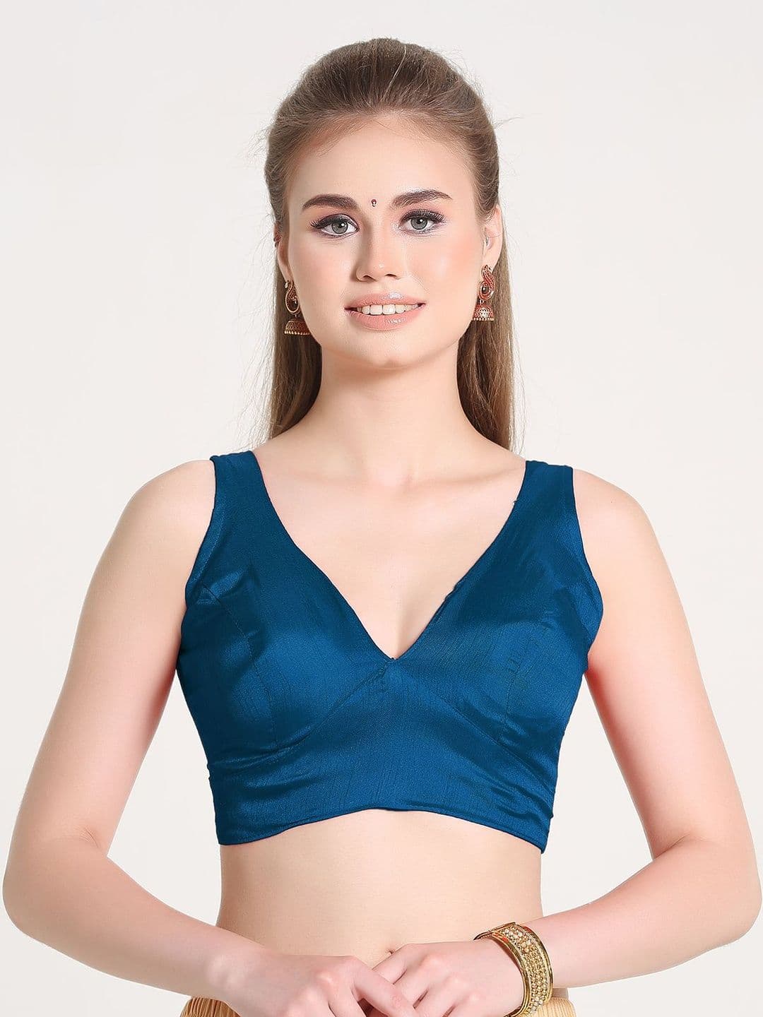 Nigel Designer V-Neck Saree Blouse - view 1
