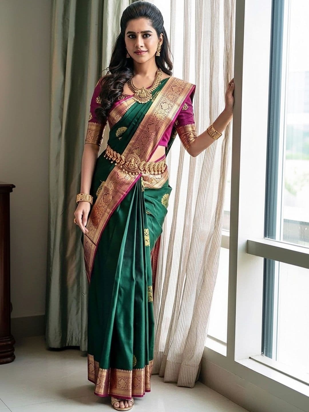 Moda Rapido Woven Design Zari Silk Blend Banarasi Saree - view 1