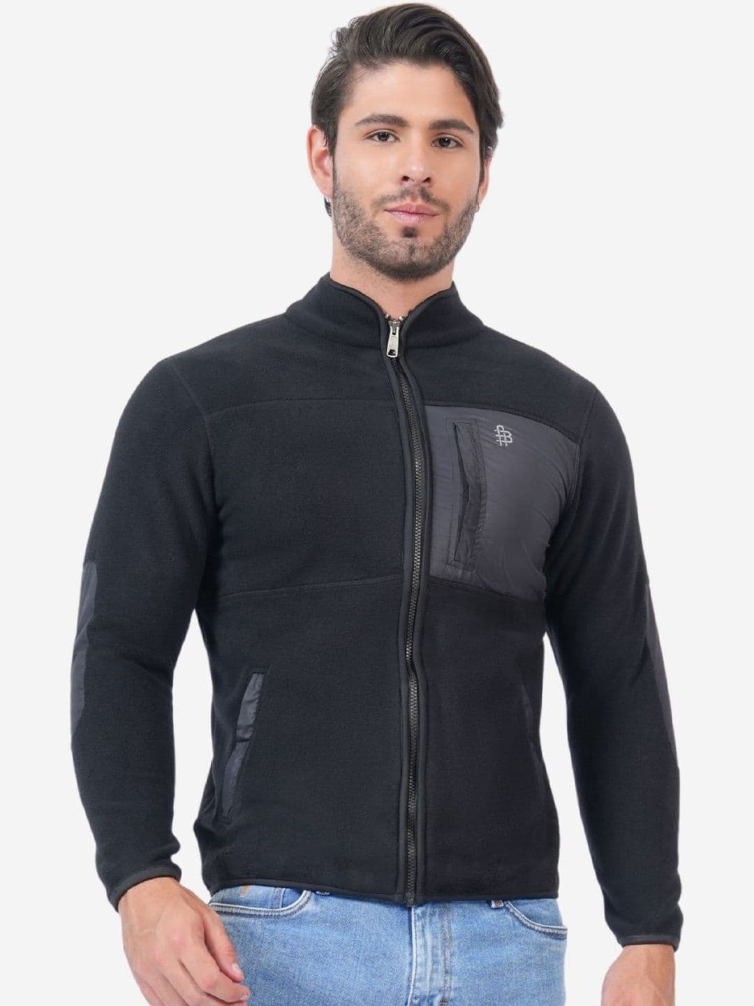 Bonjour Men Colourblocked Woollen Lightweight Outdoor Bomber Jacket - view 1