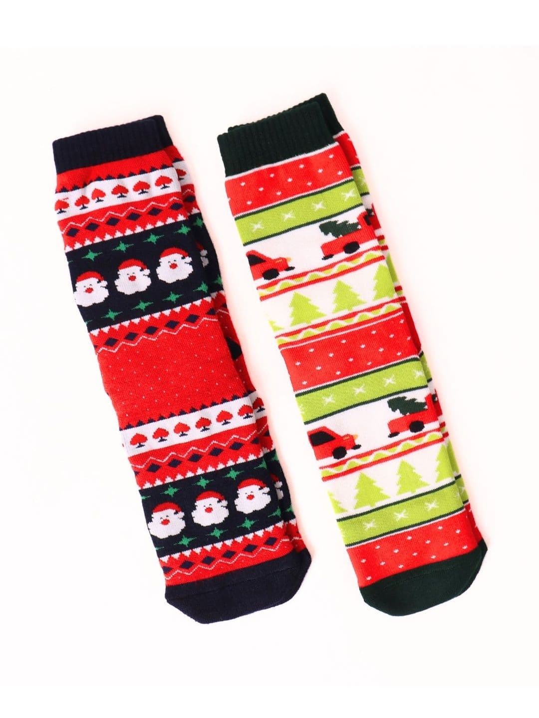 Thela Gaadi Pack Of 2 Patterned Calf Length Socks - view 1