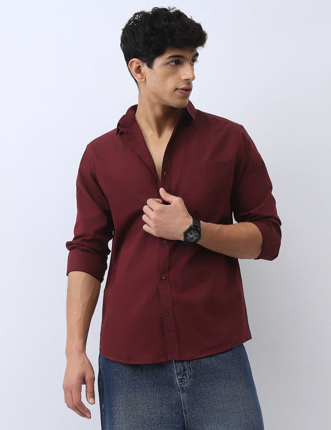 Urbano Fashion Men Cotton Full Sleeve Regular Fit Casual Solid Shirt - view 1
