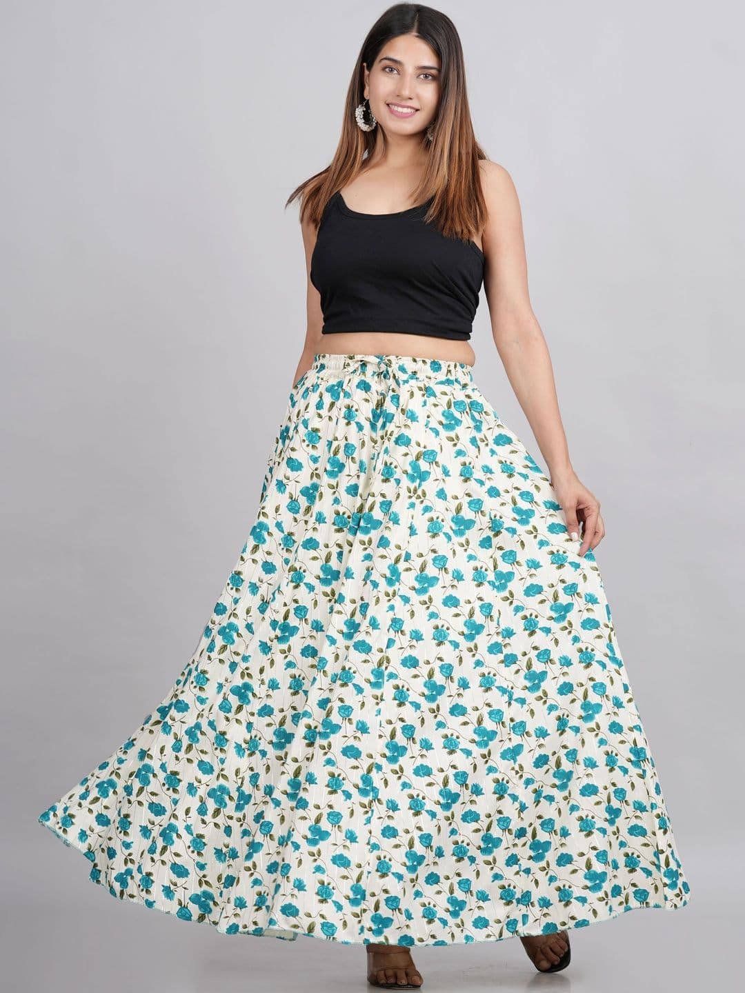 AARMAD Floral Printed Maxi Flared Skirt - view 1