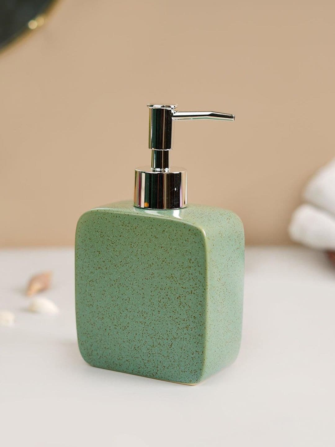 MARKET99 Teal Green Speckled Ceramic Soap Dispenser - view 1