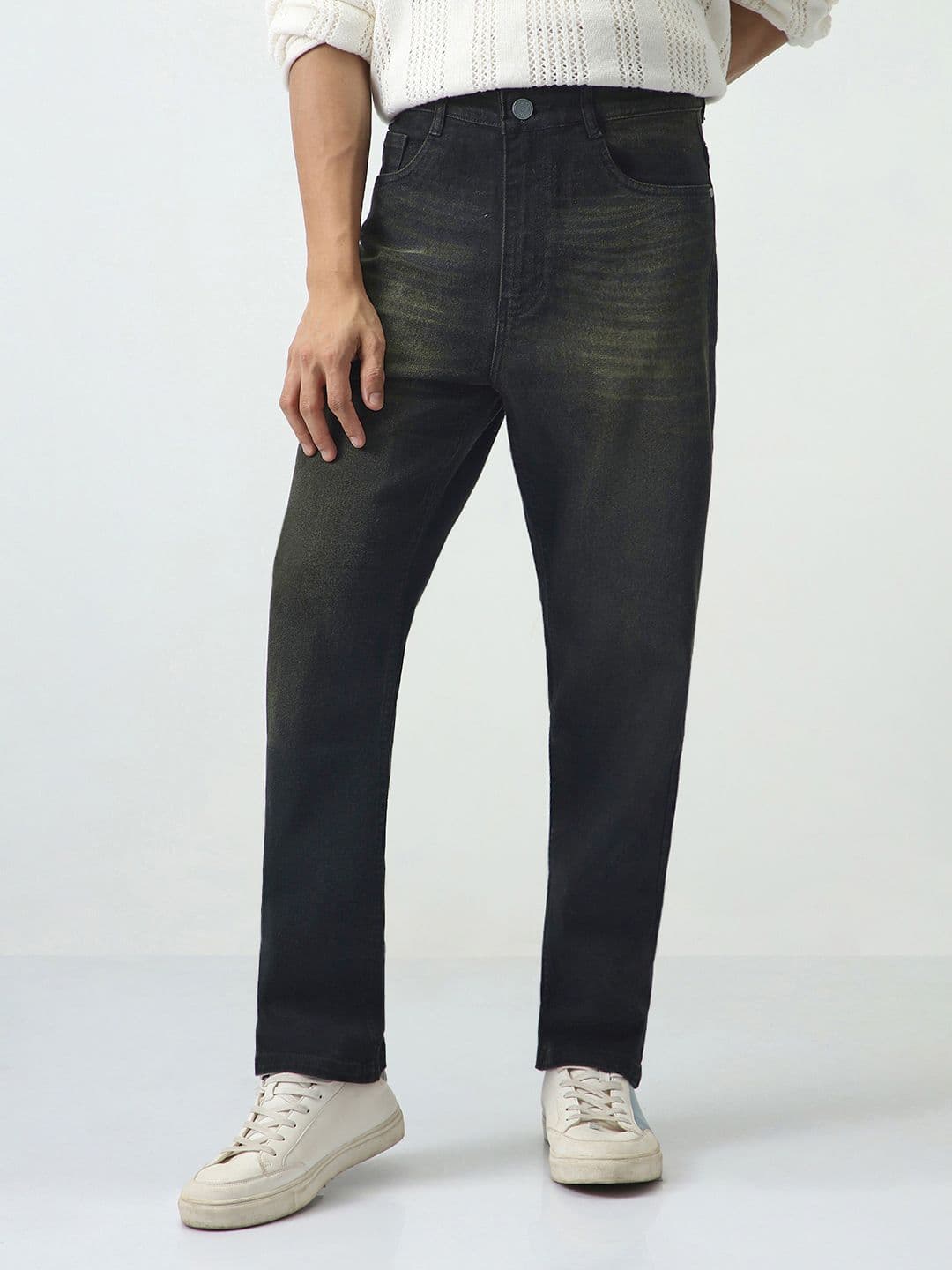 Urbano Fashion Men Straight Fit Mid-Rise Heavy Fade Stretchable Jeans - view 1