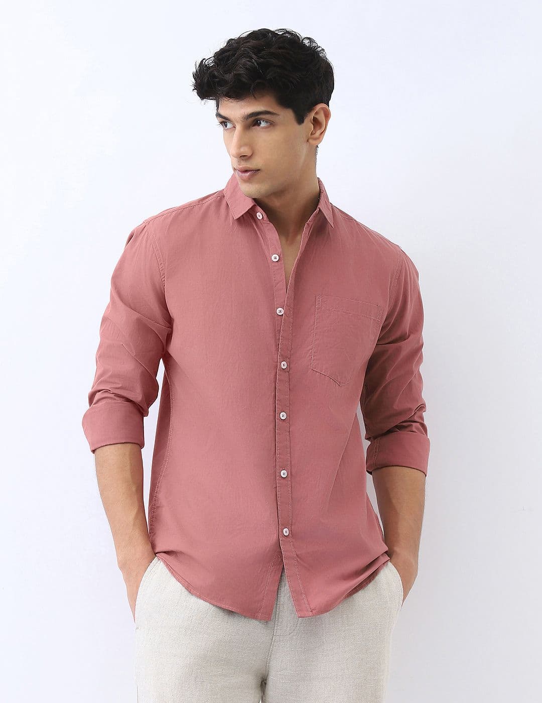 Urbano Fashion Men Cotton Full Sleeve Regular Fit Casual Solid Shirt - view 1